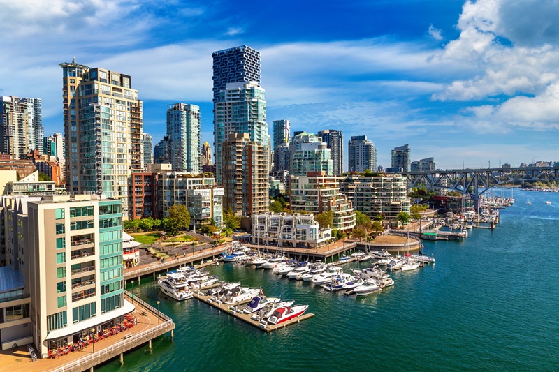Les building à Vancouver, vue aérienne