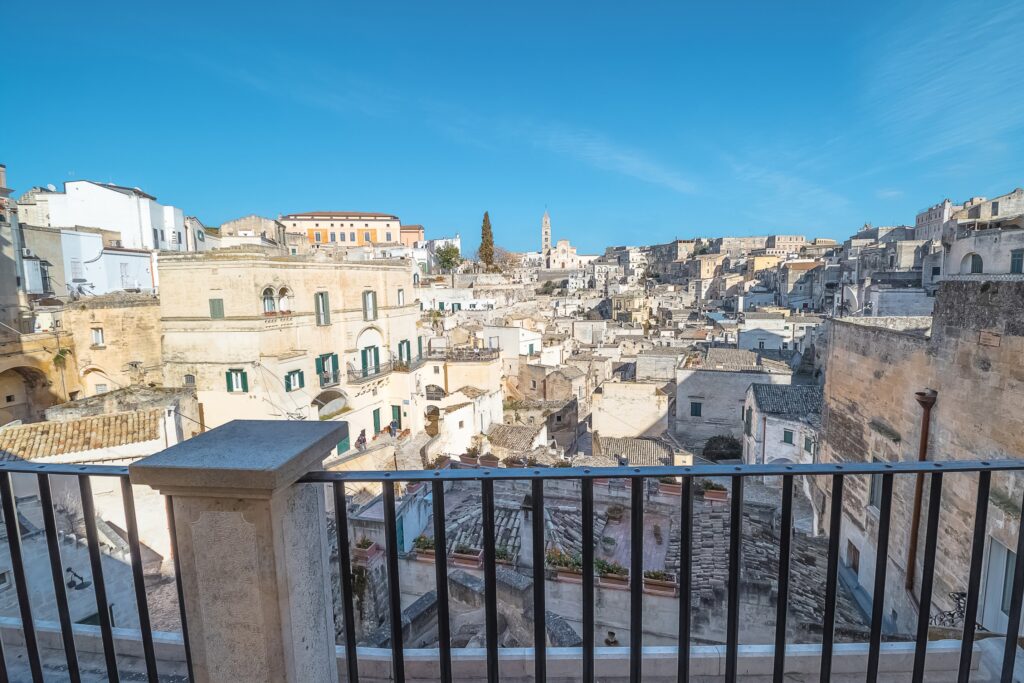 Matera, vue panoramique depuis un balcon