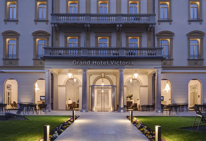 Vue de face du Grand Hotel Victoria à Menaggio